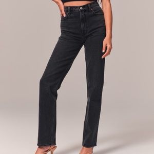 Abercrombie Ultra High Rise 90s Straight Jean - Black Size 25